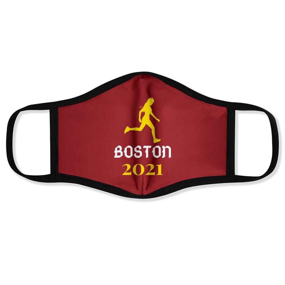 Boston 2021 Running Marathon Training In Progress Runner Face Mask