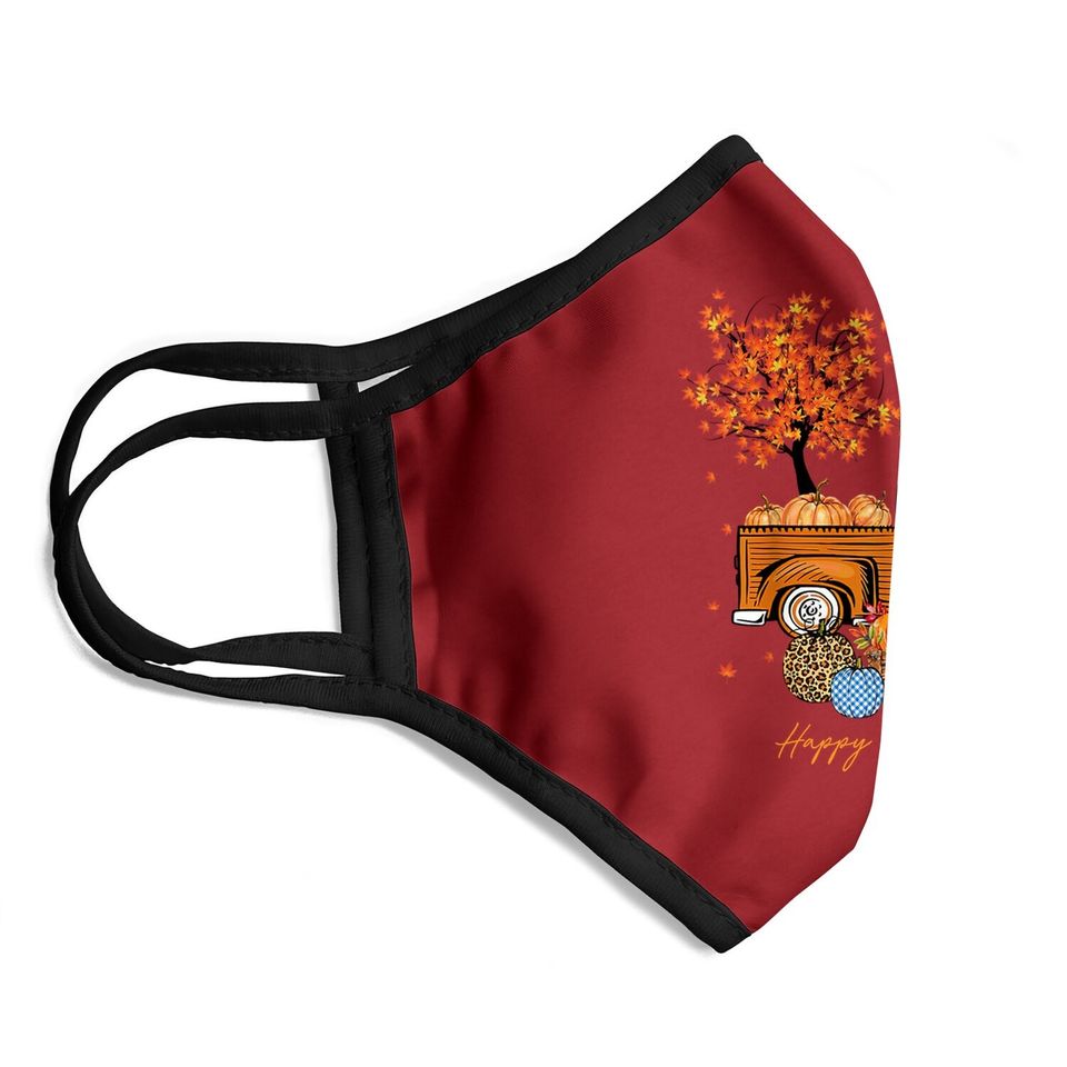 Pumpkins Truck Autumn Leaf Fall  face Mask