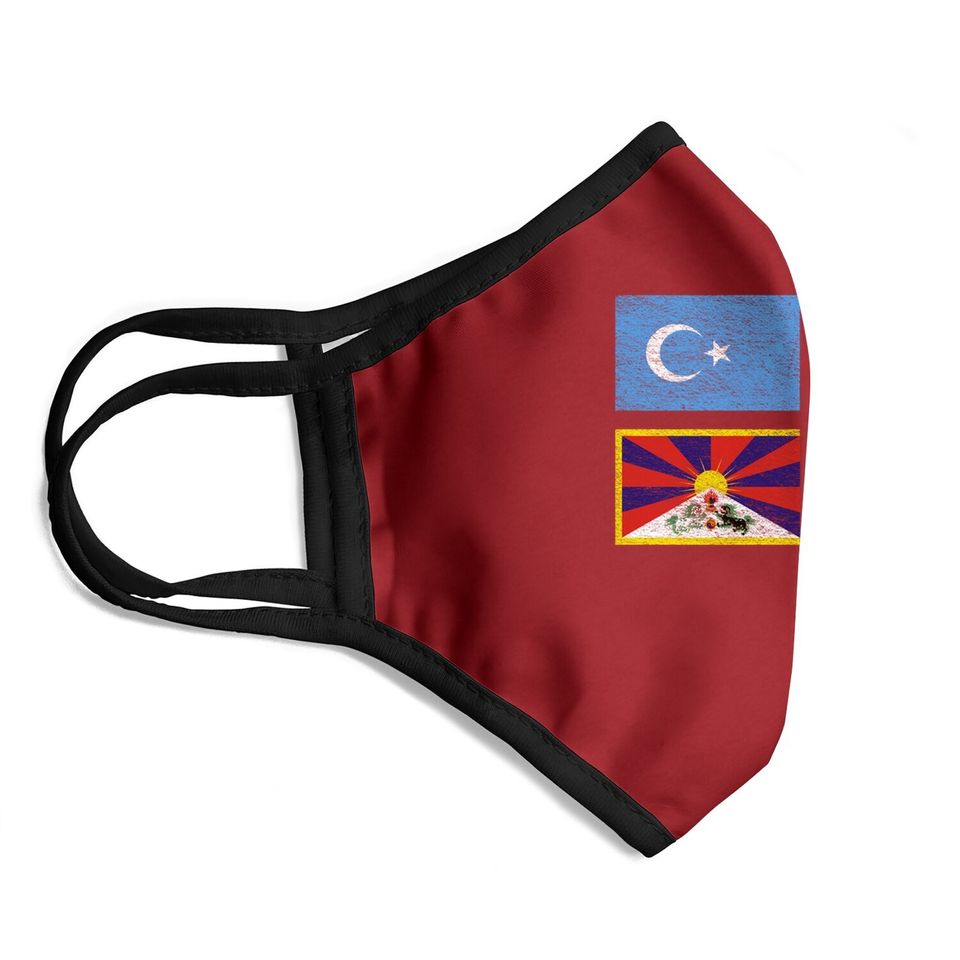 Free Tibet Uyghurs Hong Kong Inner Mongolia China Flag Face Mask