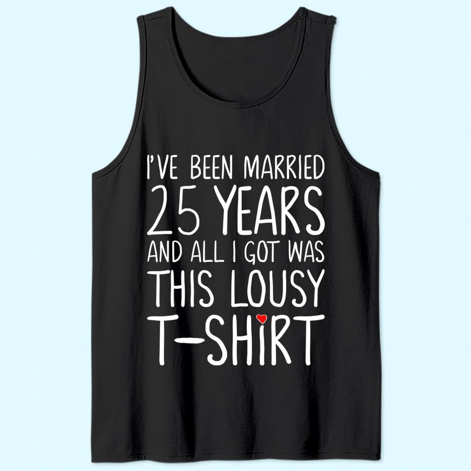 25th Wedding Anniversary Gift for Her, Spouse Wife & Husband Tank Top