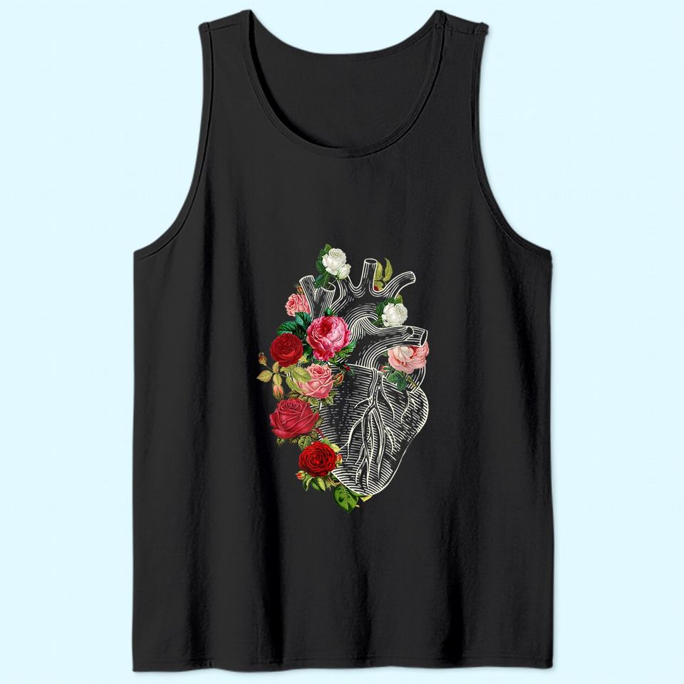 Anatomical Heart And Flowers Show Your Love Women Men Tank Top