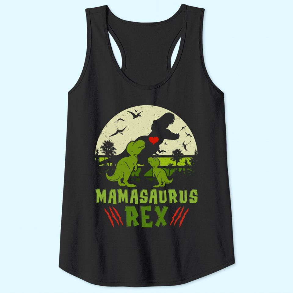 Womens Mamasaurus Rex T Rex Dinosaur Cute Mother's Day Gifts Tank Top
