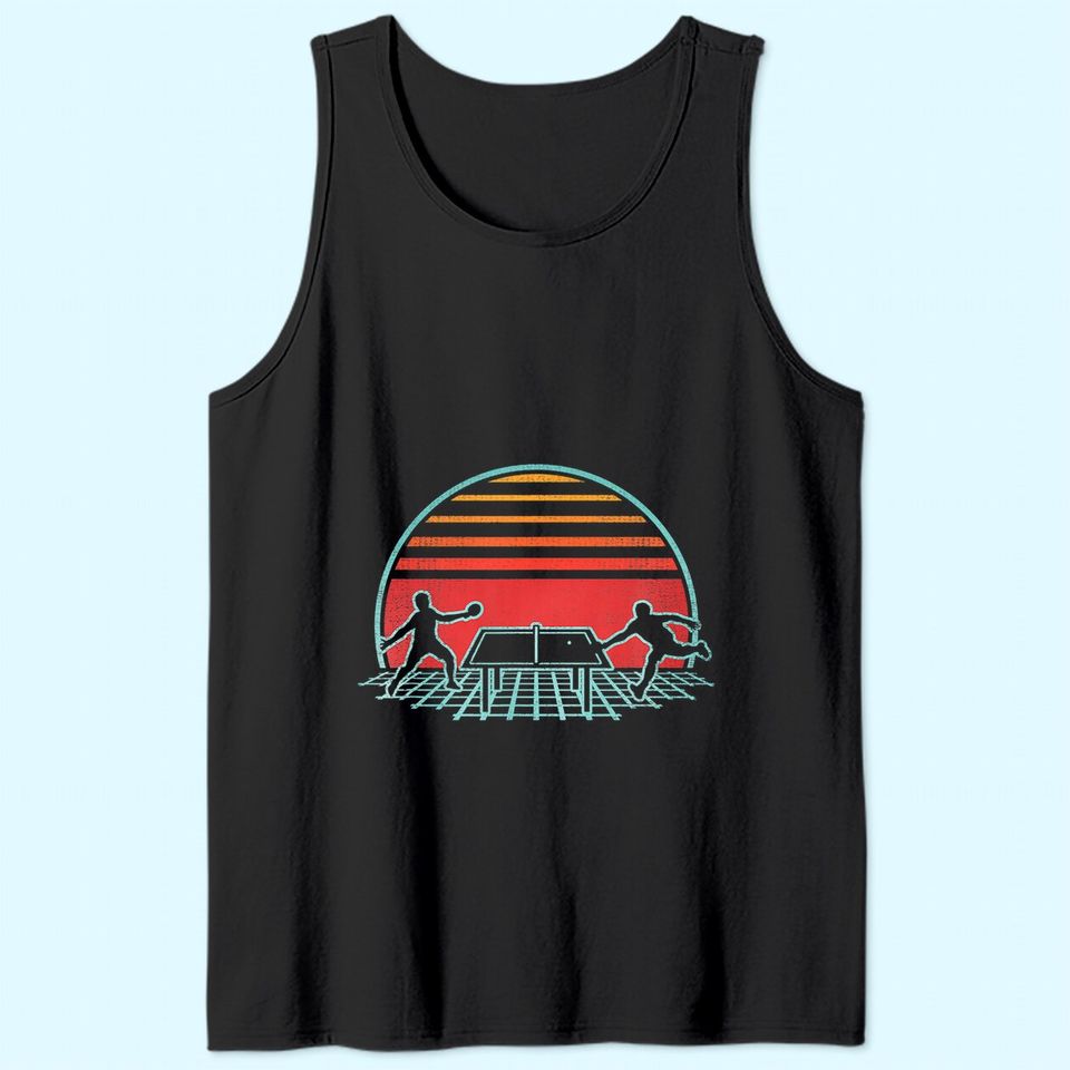 Ping Pong Retro Vintage 80s Style Table Tennis Tank Top