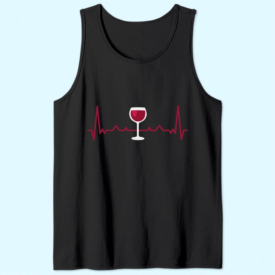 Wine Lover Heartbeat Tank Top