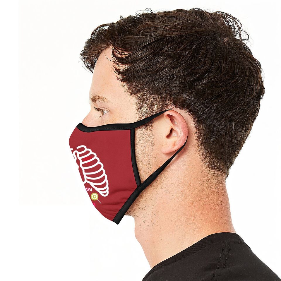 Skeleton Rib Cage Heart Candy Face Mask