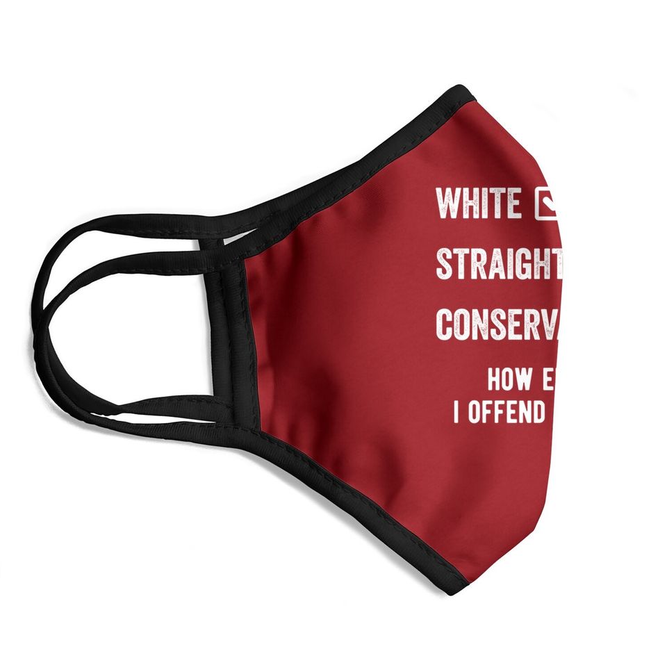 Republican White Straight Conservative Funny Face Mask