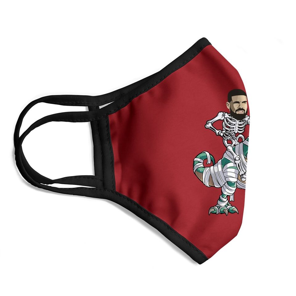 Drake Riding Mummy Dinosaur T Rex Halloween Face Mask