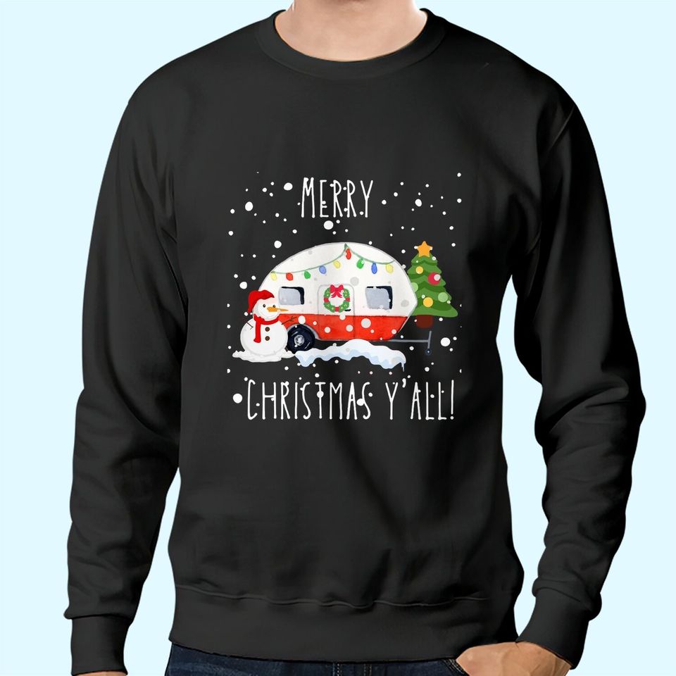 Merry Christmas Y'all Camper Sweatshirts