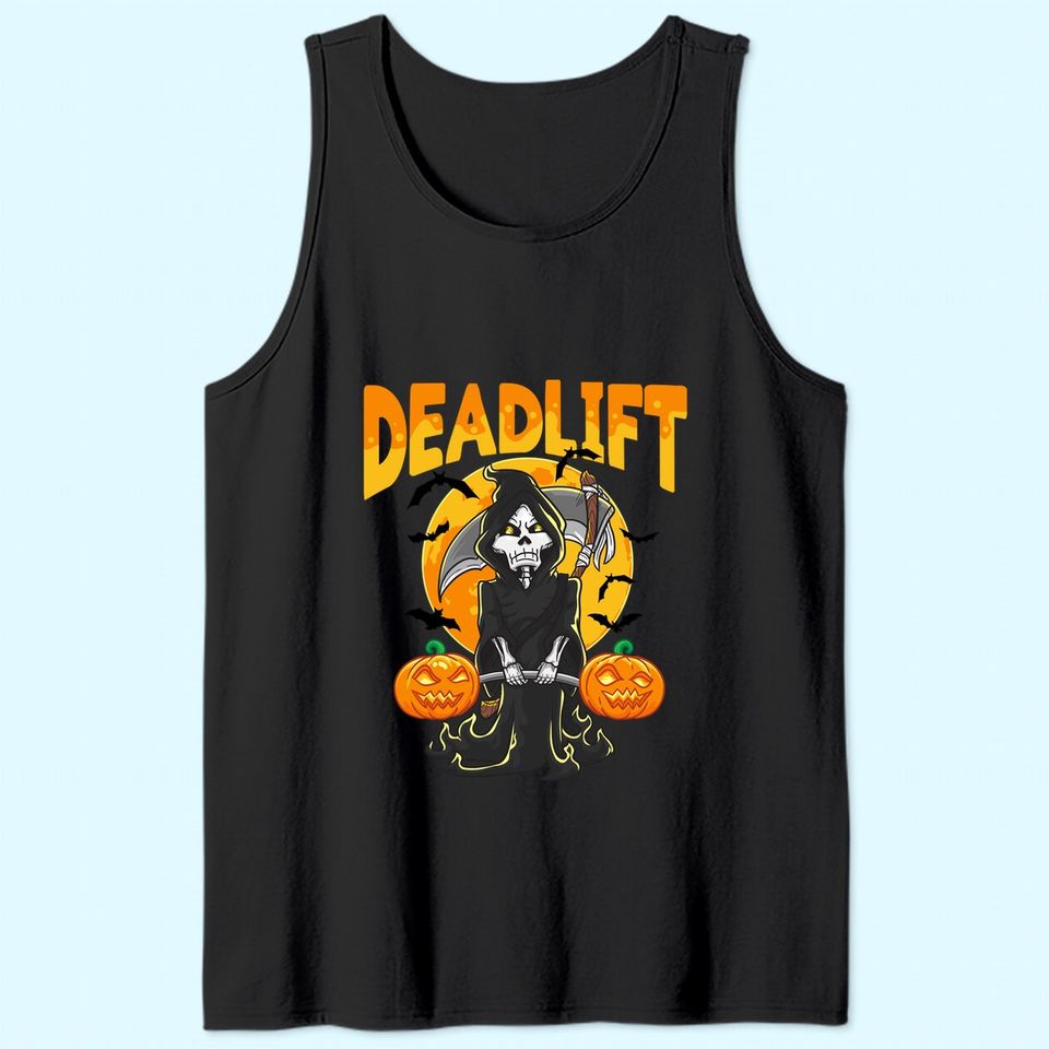 Funny Deadlift Bodybuilder Halloween Workout Tank Top