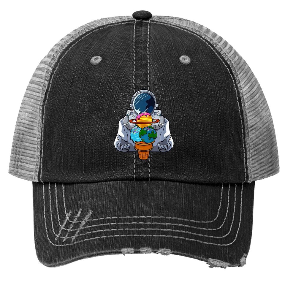 Ice Cream Astronaut Lover Space Planet Sorbet Galaxy Gelato Trucker Hat