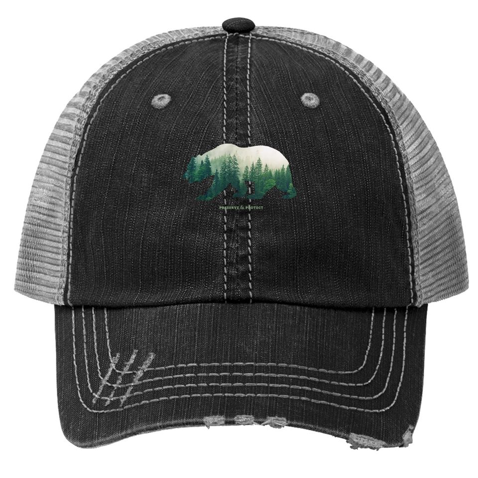 Preserve & Protect Trucker Hat Vintage National Park Bear Trucker Hat