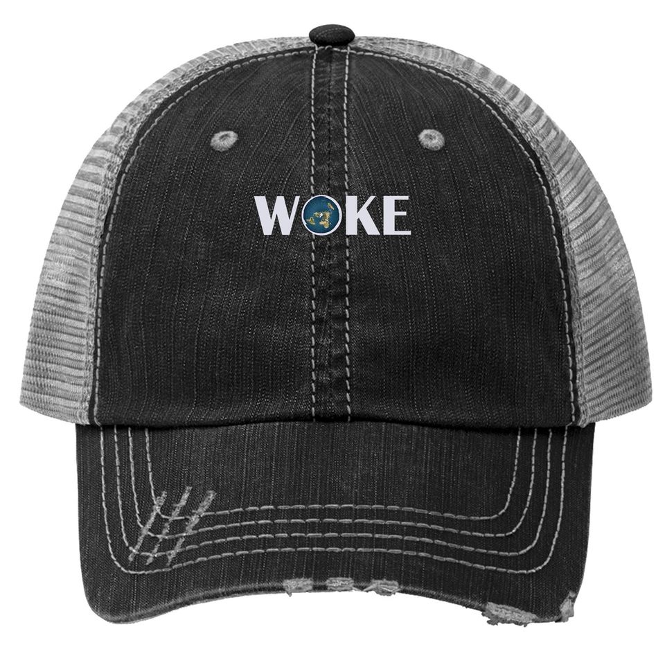 Woke Trucker Hat Flat Earth Society Planet For Gift