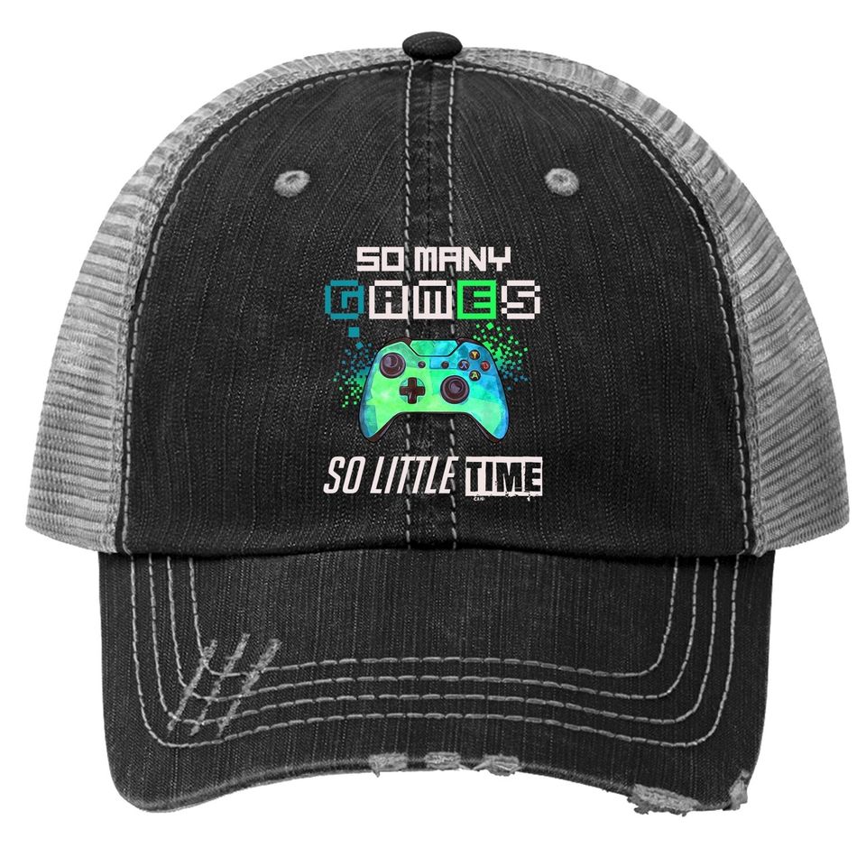 So Many Video Games Gift For Gamer Esport Trucker Hat