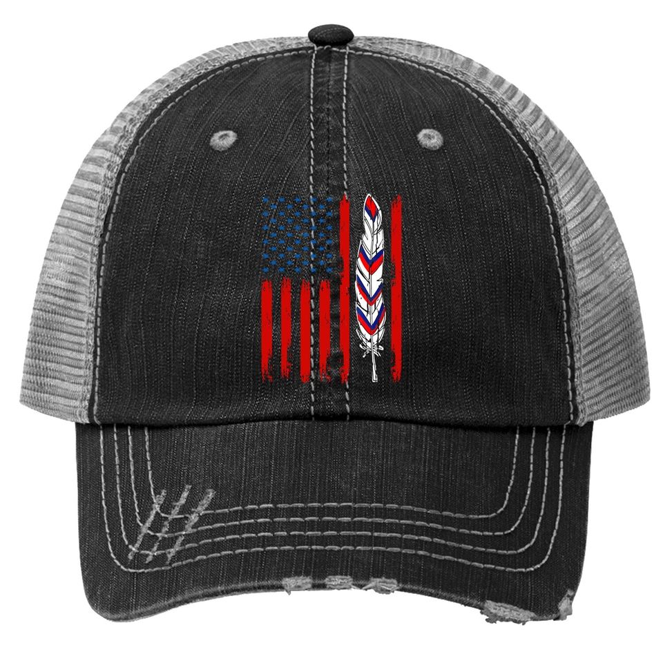 American Flag Native Pride 4th Of July Usa Patriotic Trucker Hat