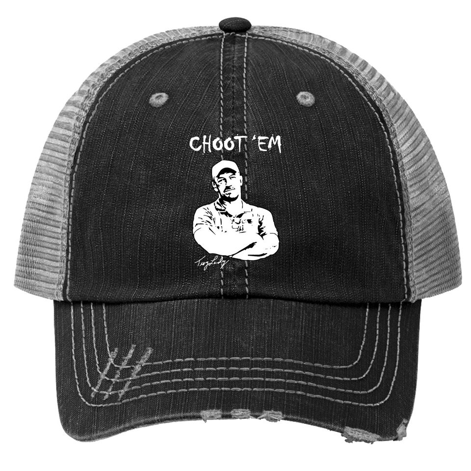 Lucky Star Swamp People Choot'em Trucker Hat Fashion Cotton Round Neck Short Sleeve Trucker Hat Black