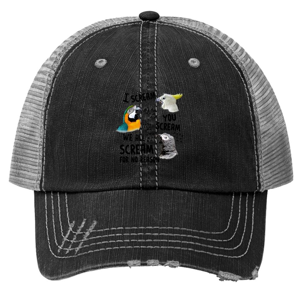 I Scream You Scream Parrot Trucker Hat