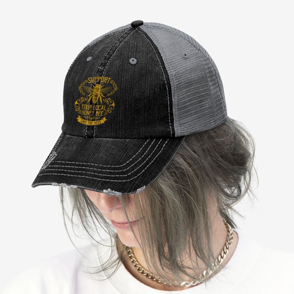 Honey Bee Bee Keeper Design Trucker Hat