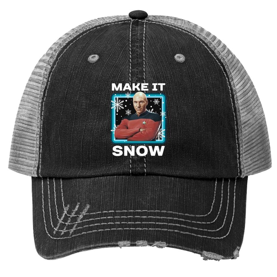 Star Trek Next Generation Make It Snow Christmas Poster Classic Trucker Hats