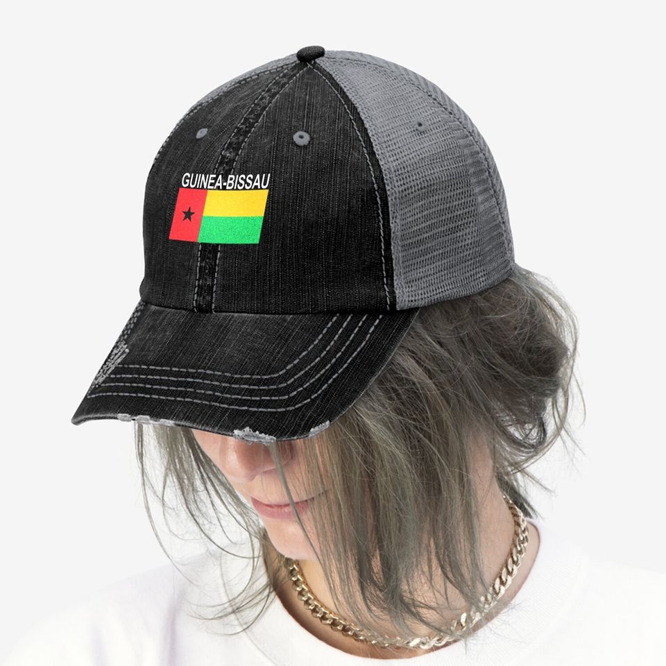 Guinea-bissau Flag Artistic Design Trucker Hat