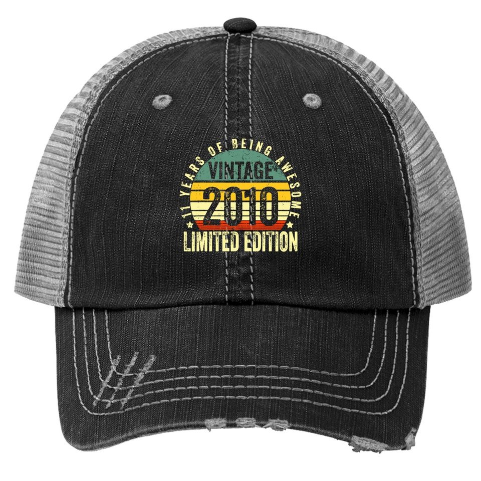 11 Year Old Gifts Vintage 2010 Limited Edition Trucker Hat
