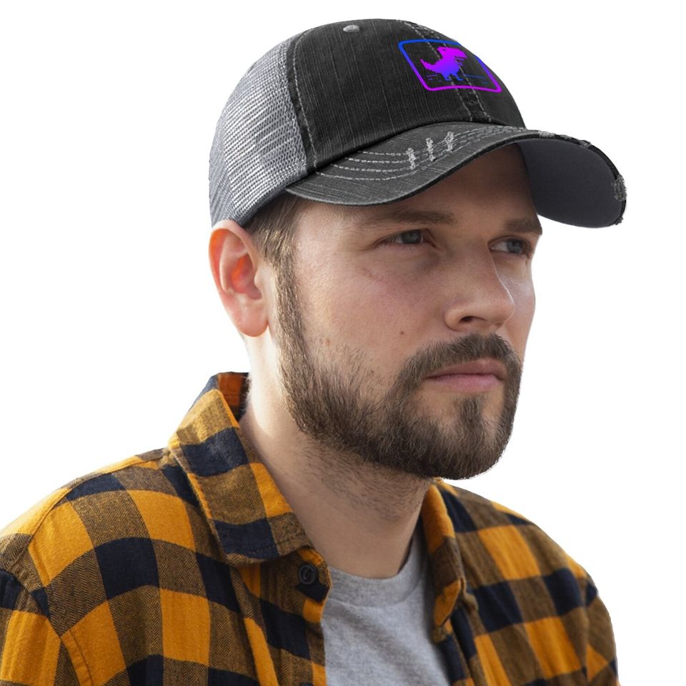 No Internet Dinosaur Graphic Design Trucker Hat