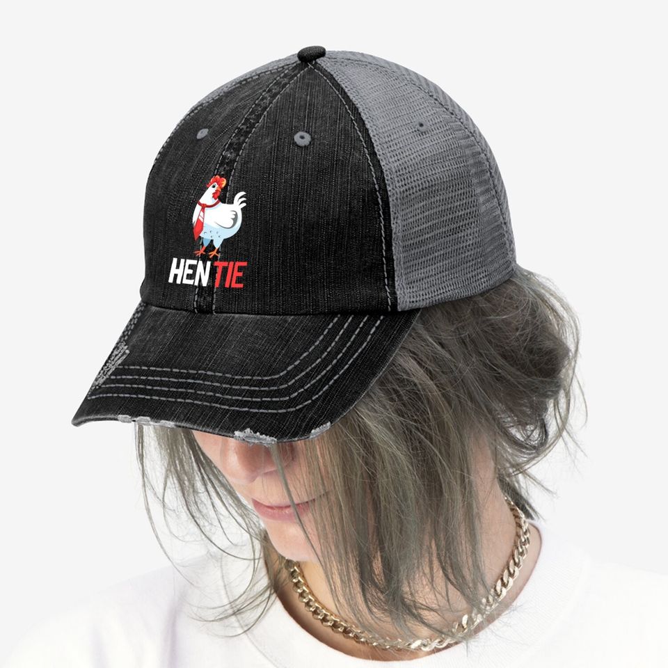 Hen Tie Gift For Chicken Japanese Anime Trucker Hat