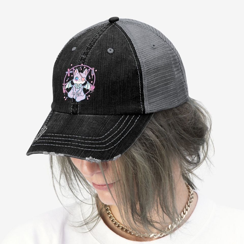 Pastel Goth Kawaii Yami Cat Trucker Hat