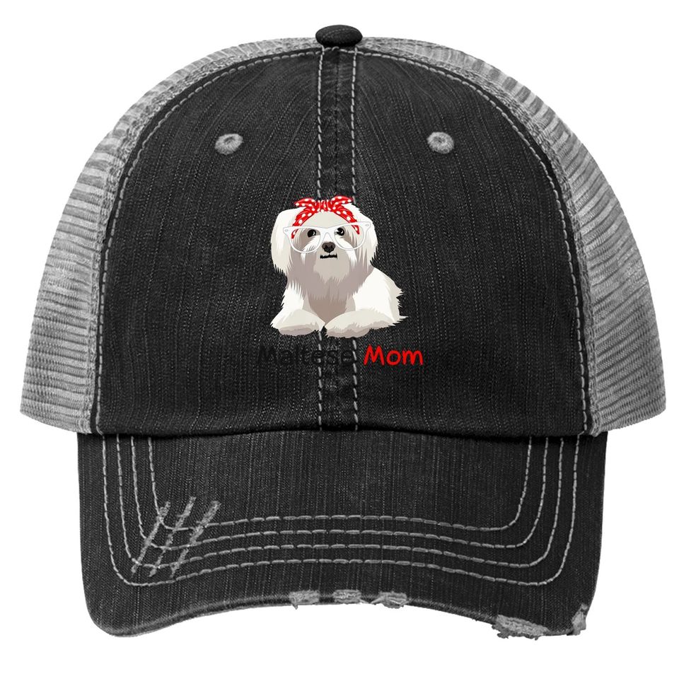 Maltese Mom Dog Bandana Pet Lover Trucker Hat