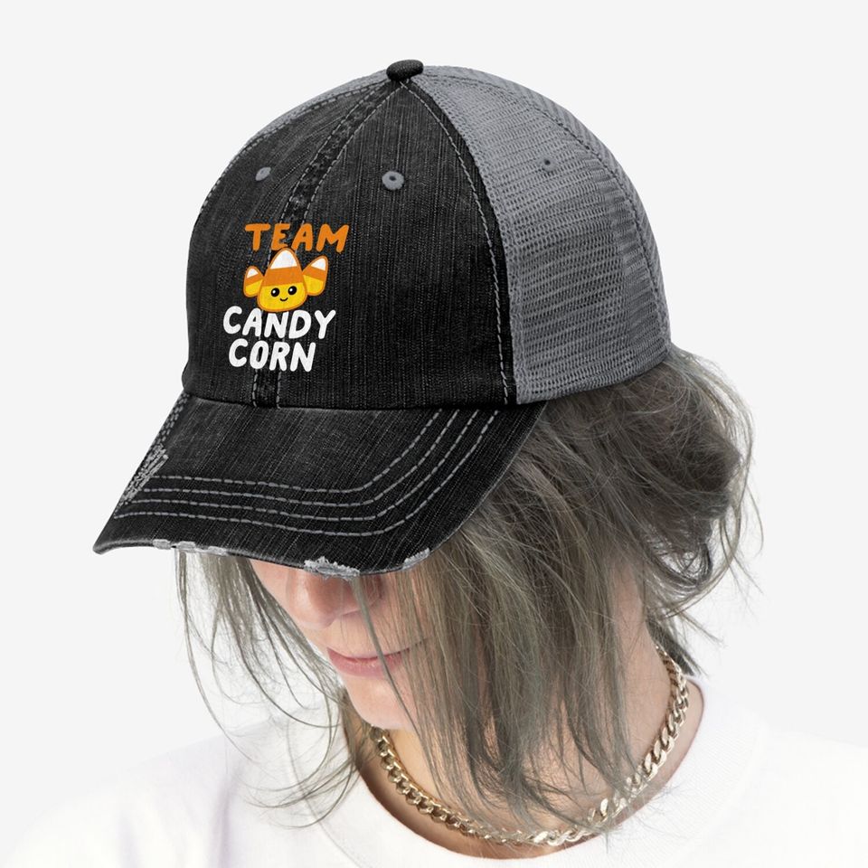 Halloween Team Candy Corn Funny Lazy Trucker Hat