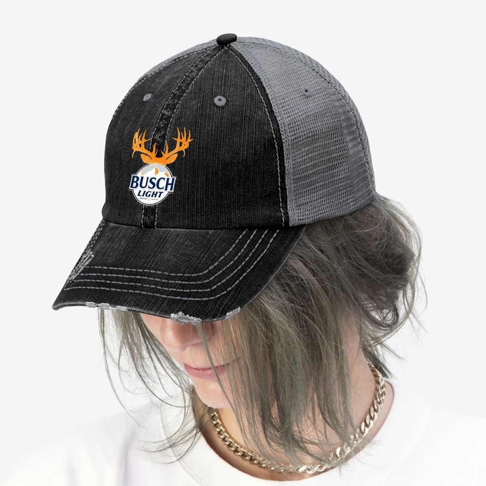 Light Beer Hunter Orange Buck Horns Trucker Hat