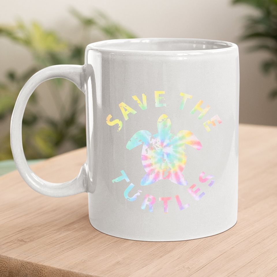 Save The Turtles Tie Dye Coffee Mug
