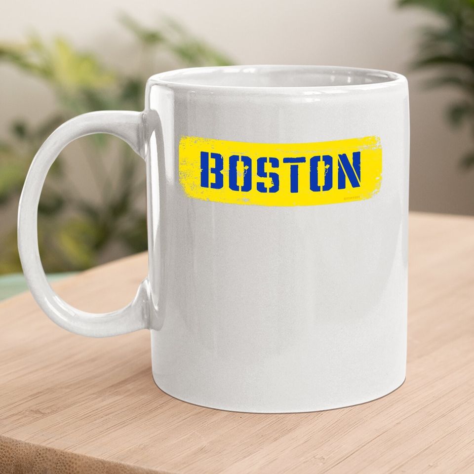 Retro Boston Running Marathon Finish Line Coffee Mug