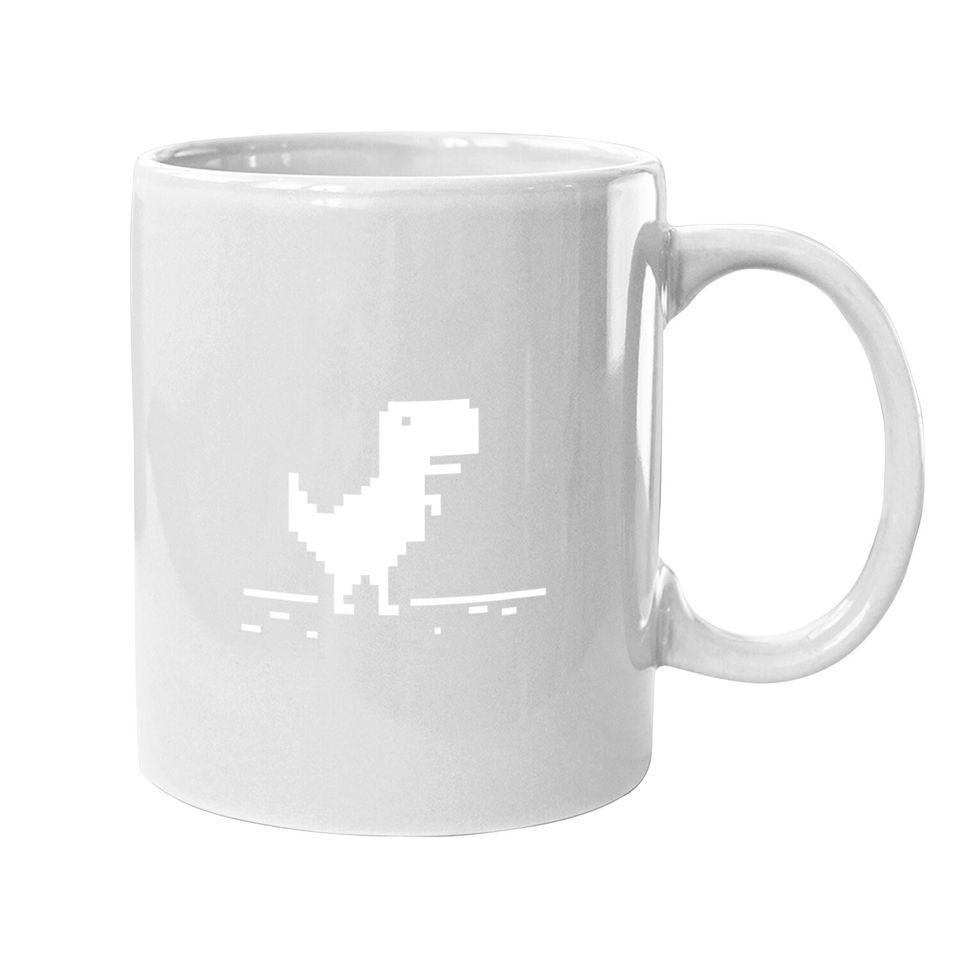 T-rex Geek Dinosaur Pixel Art No Internet Connection Coffee Mug