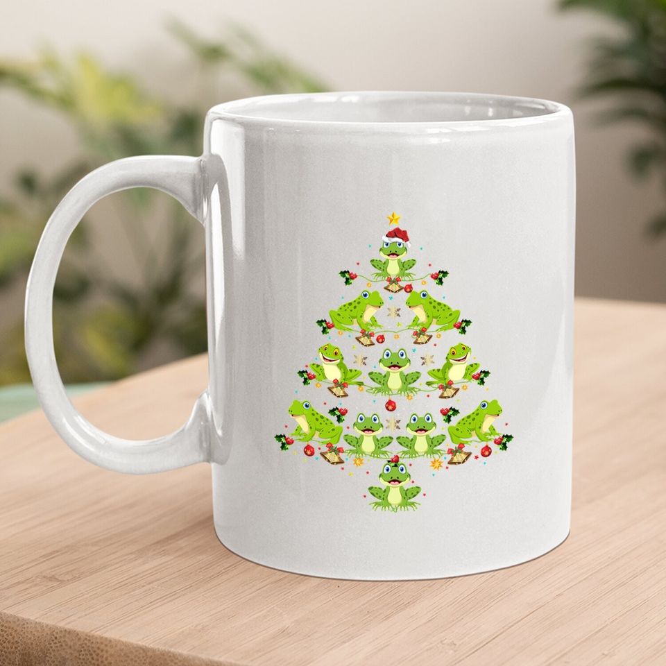Frog Christmas Tree Gift Christmas Frog Coffee Mug
