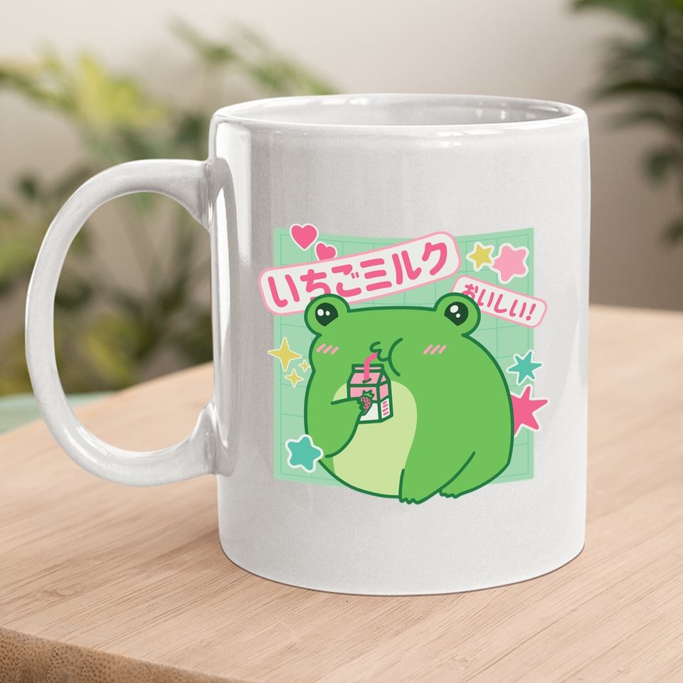 Cottagecore Frog Strawberry Retro 90s Kawaii Aestheti Coffee Mug