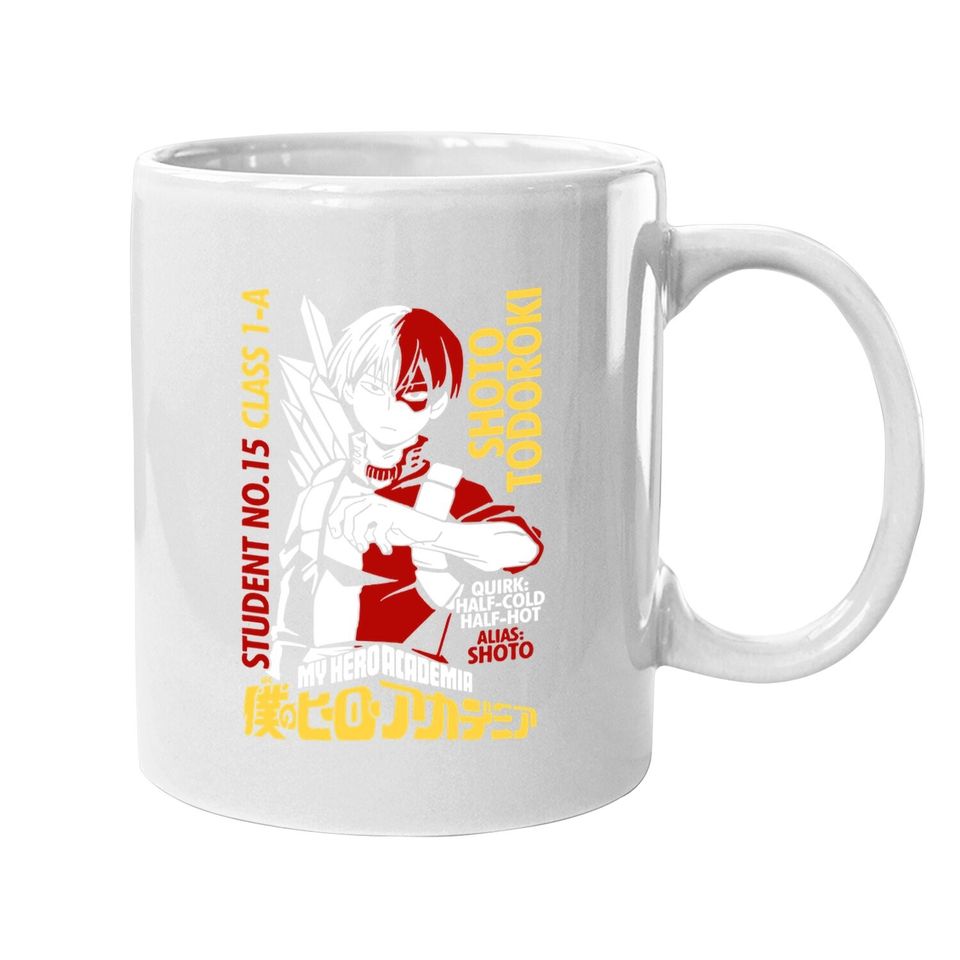 Shoto Todoroki Coffee Mug Crew Neck Anime Coffee Mug Graphic Coffee Mug Tops