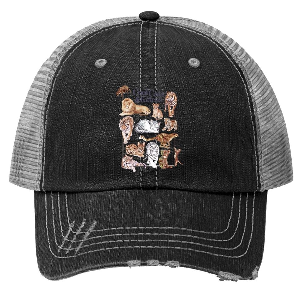 Cool Cats & Kittens White Graphic Trucker Hat