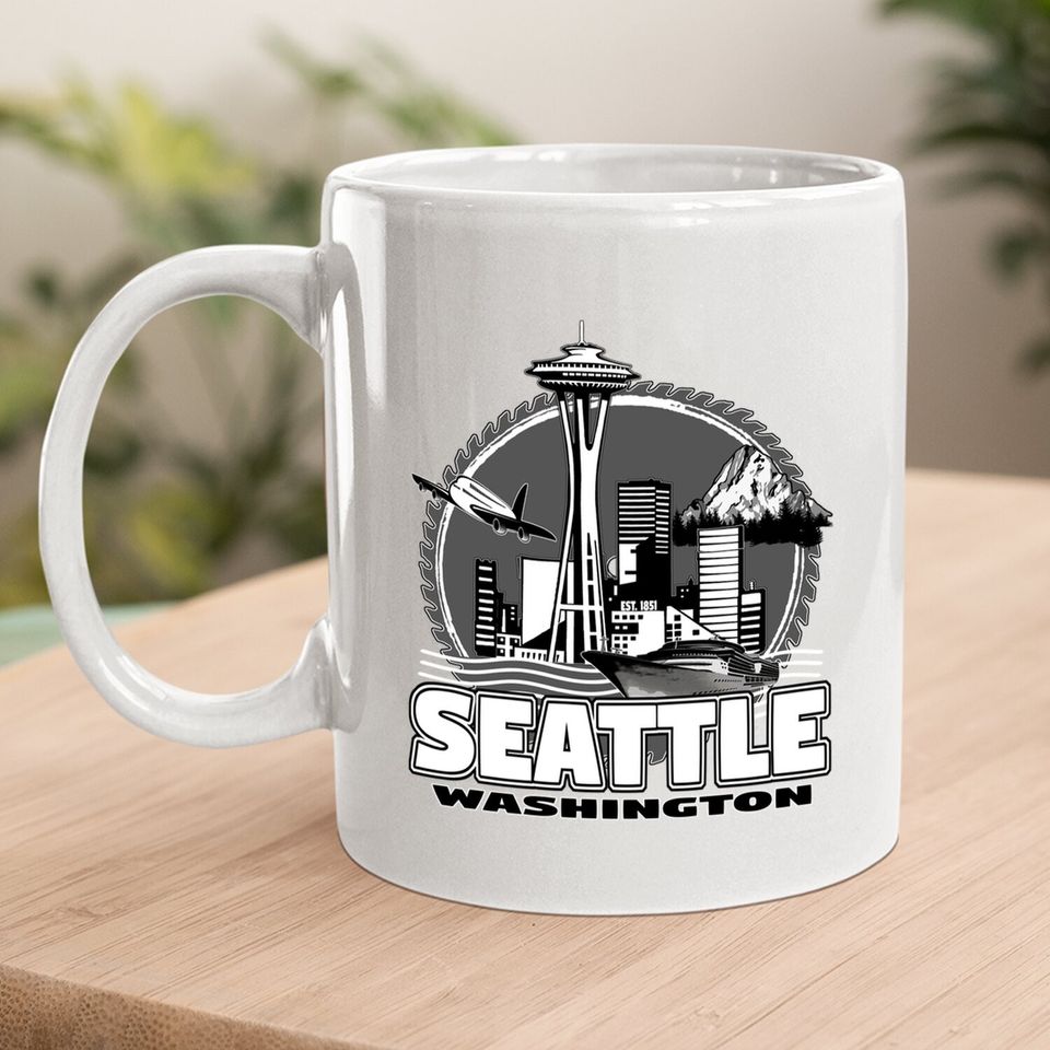 Seattle Pacific Northwest Emerald City Space Needle Souvenir Coffee Mug