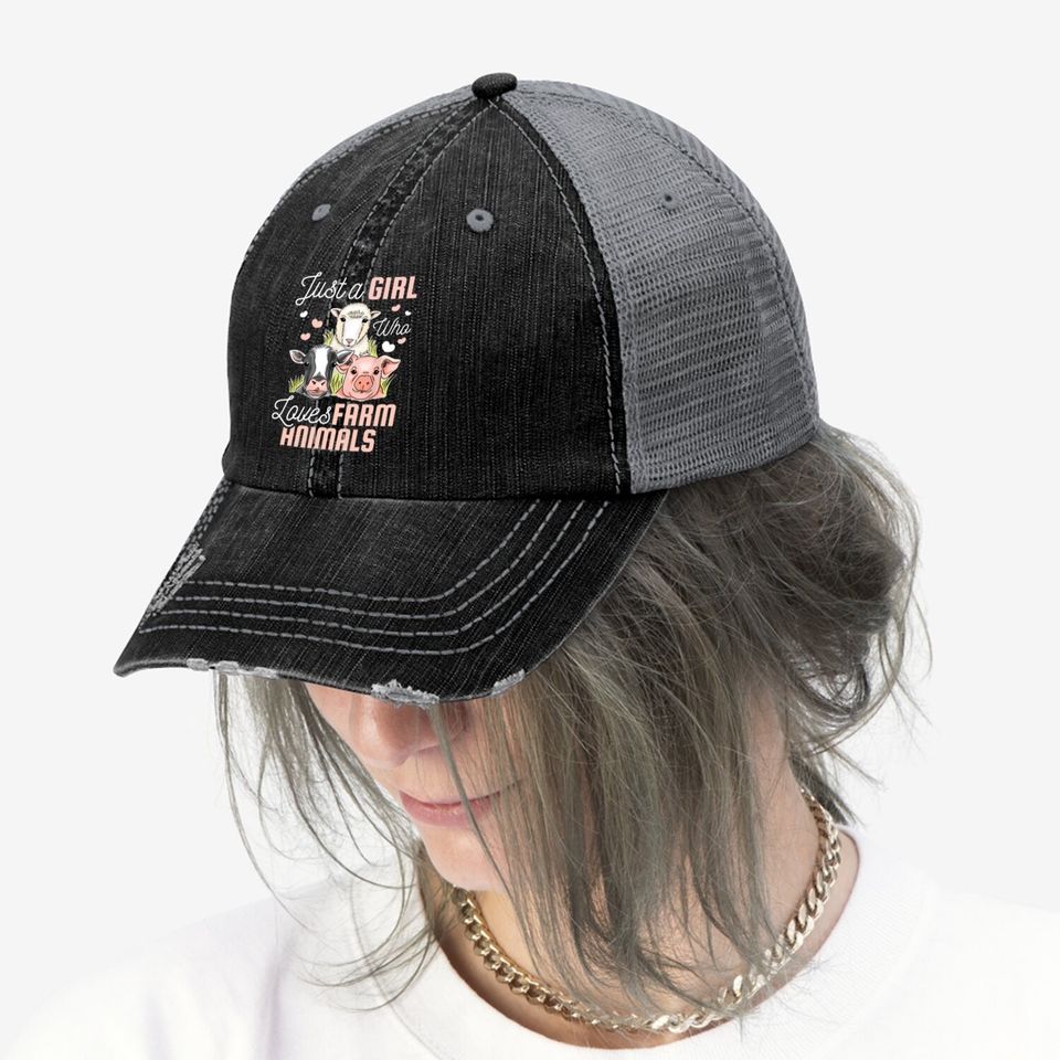Just A Girl Who Loves Farm Animals Gift Trucker Hat