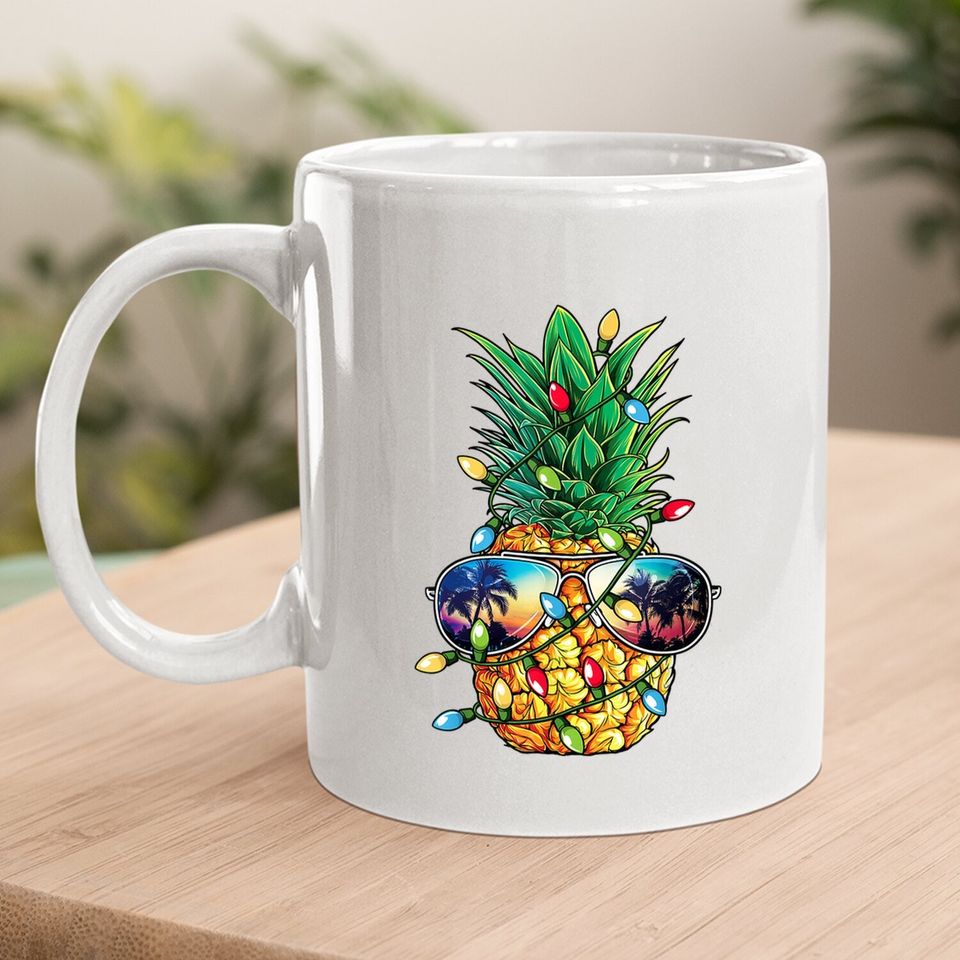 Pineapple Christmas Tree Lights Coffee Mug