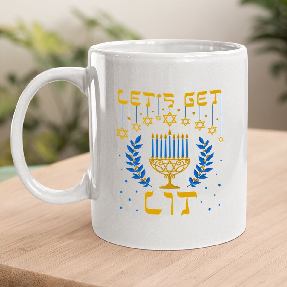 Let's Get Lit Hanukkah Jew Menorah Coffee Mug