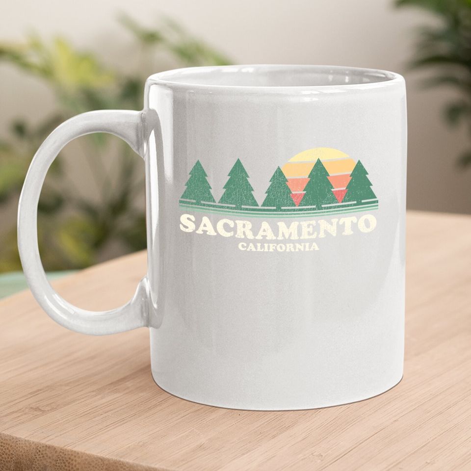 Sacramento Ca Vintage Throwback Mug Retro 70s Design Coffee Mug