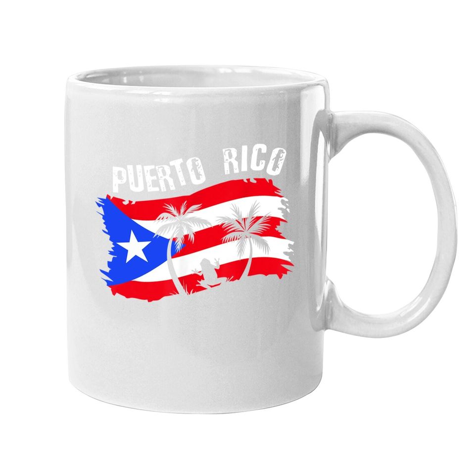 Distressed Style Puerto Rico Frog Coffee Mug