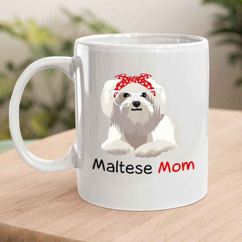 Maltese Mom Dog Bandana Pet Lover Coffee Mug