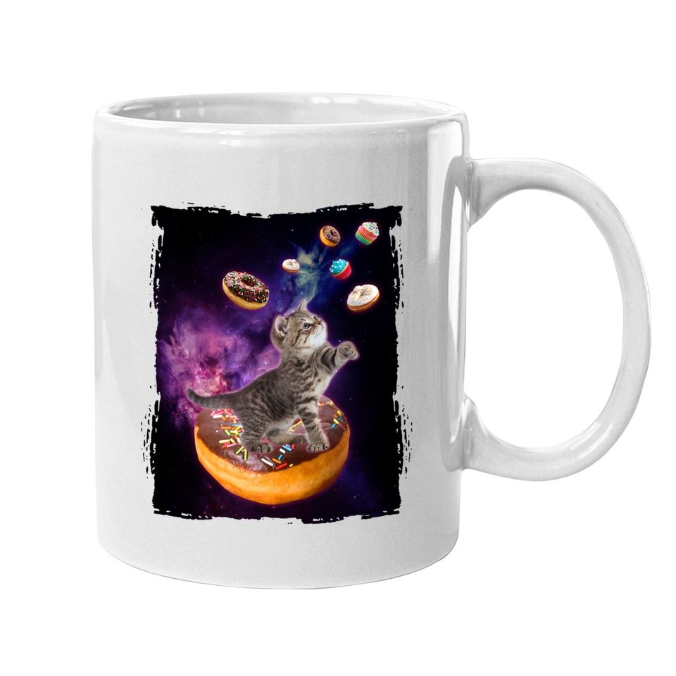 Abyssinian Cat Design Space Donuts Coffee Mug