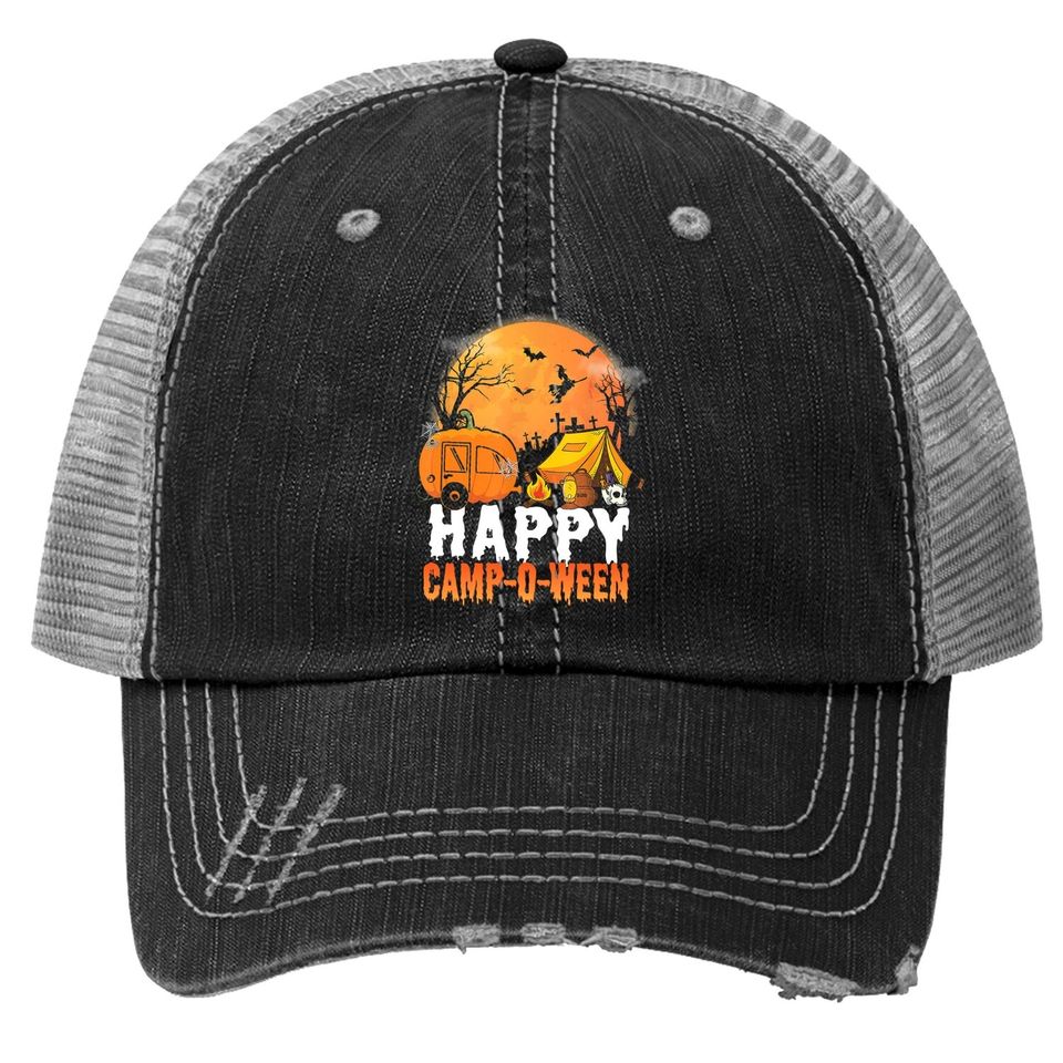 Camping Happy Camp-o-ween Trucker Hat