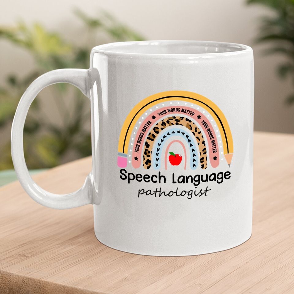 Speech Therapy Leopard Rainbow Coffee Mug
