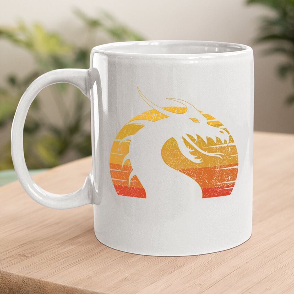 Retro Vintage Sunset Dragon Coffee Mug