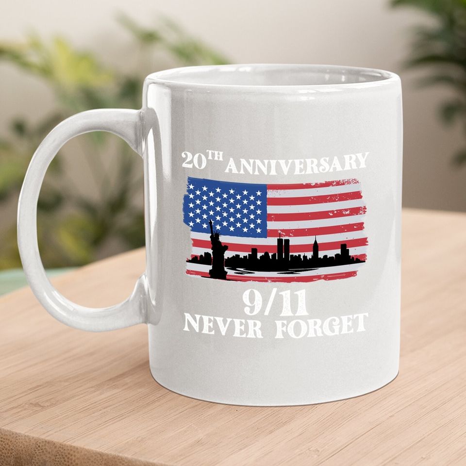 Never Forget 9/11 20th Anniversary 2021 Usa Flag Coffee Mug