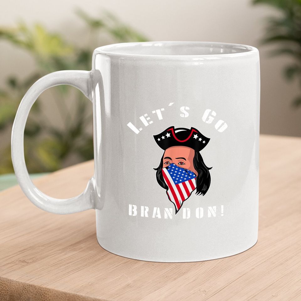Let's Go Brandon Patriot With Mask Us Flag Coffee Mug